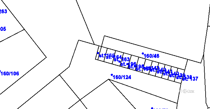 Parcela st. 164 v KÚ Blšany u Loun, Katastrální mapa