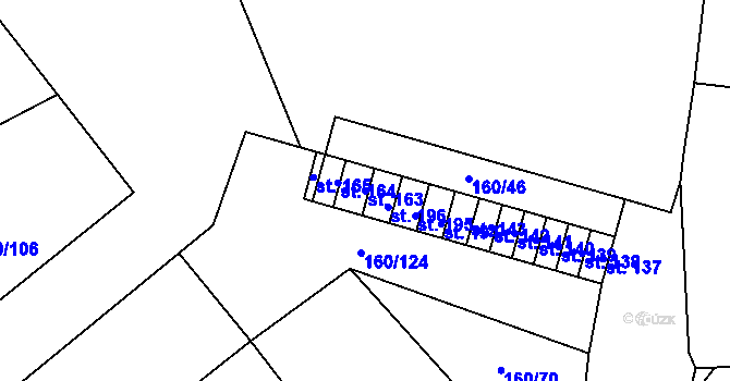 Parcela st. 163 v KÚ Blšany u Loun, Katastrální mapa