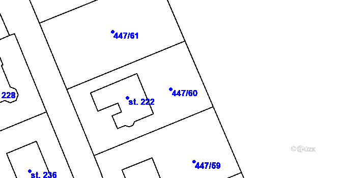 Parcela st. 447/60 v KÚ Blšany u Loun, Katastrální mapa