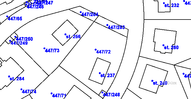 Parcela st. 447/72 v KÚ Blšany u Loun, Katastrální mapa