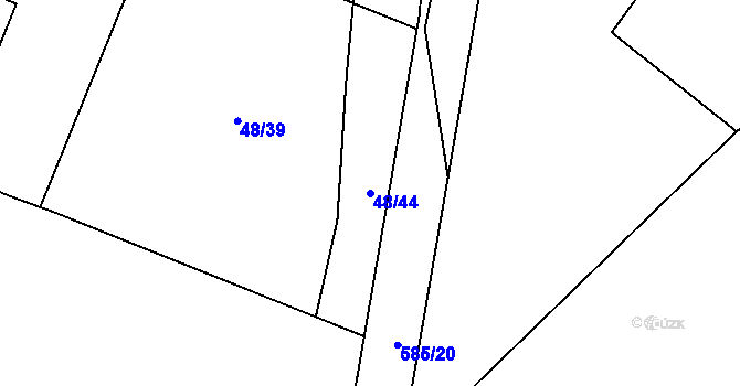 Parcela st. 48/44 v KÚ Blšany u Loun, Katastrální mapa