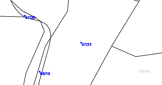 Parcela st. 57/21 v KÚ Blšany u Loun, Katastrální mapa