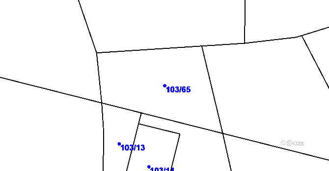 Parcela st. 103/65 v KÚ Blšany u Loun, Katastrální mapa