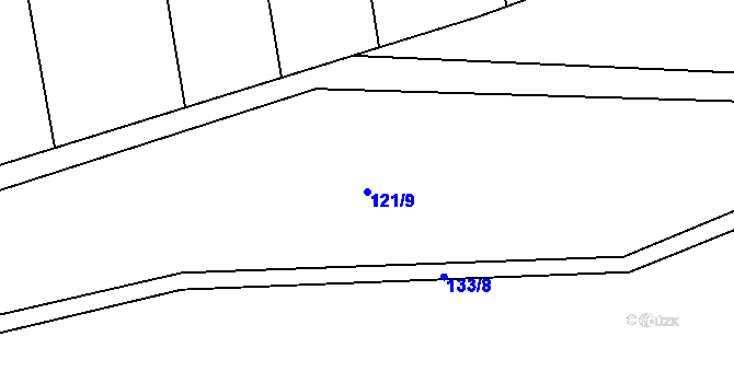 Parcela st. 121/9 v KÚ Blšany u Loun, Katastrální mapa