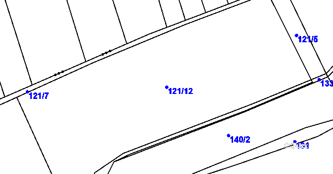 Parcela st. 121/12 v KÚ Blšany u Loun, Katastrální mapa