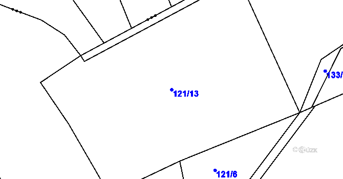 Parcela st. 121/13 v KÚ Blšany u Loun, Katastrální mapa