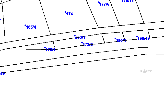 Parcela st. 172/2 v KÚ Blšany u Loun, Katastrální mapa