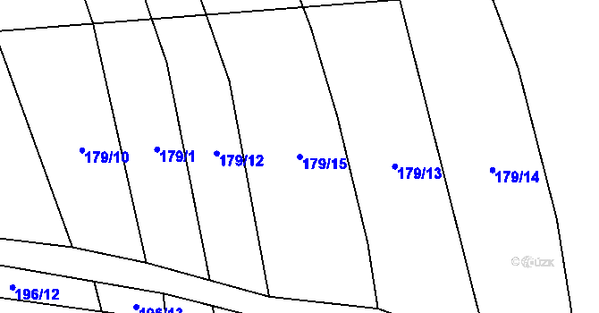 Parcela st. 179/15 v KÚ Blšany u Loun, Katastrální mapa