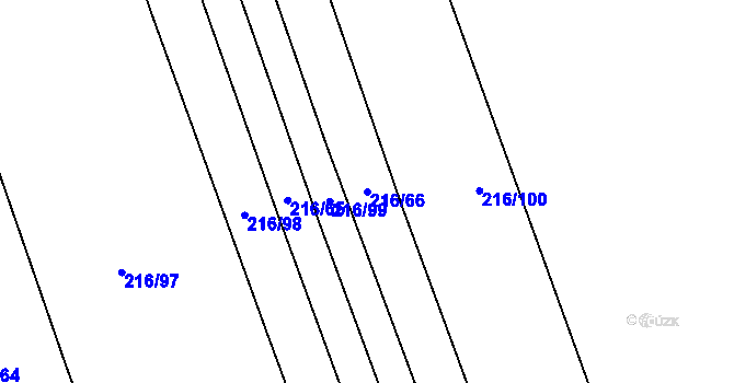 Parcela st. 216/66 v KÚ Blšany u Loun, Katastrální mapa