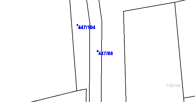 Parcela st. 447/88 v KÚ Blšany u Loun, Katastrální mapa