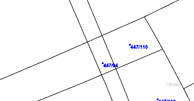 Parcela st. 447/94 v KÚ Blšany u Loun, Katastrální mapa
