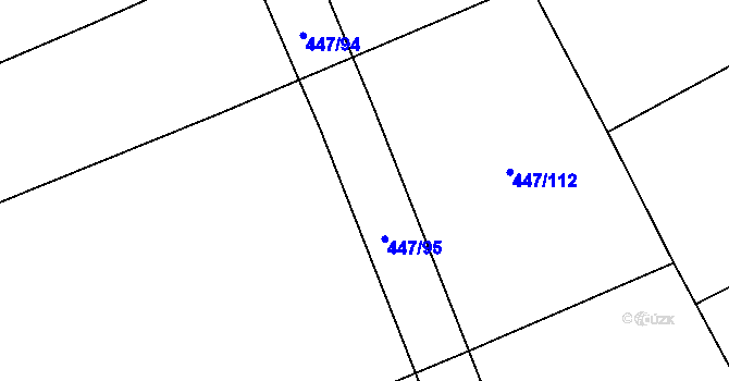 Parcela st. 447/95 v KÚ Blšany u Loun, Katastrální mapa