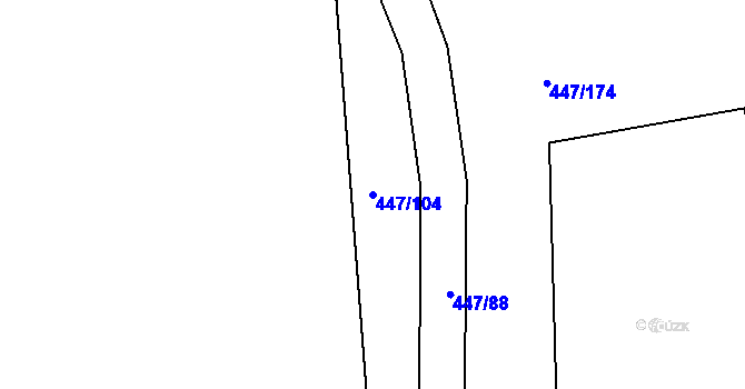 Parcela st. 447/104 v KÚ Blšany u Loun, Katastrální mapa