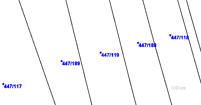 Parcela st. 447/119 v KÚ Blšany u Loun, Katastrální mapa