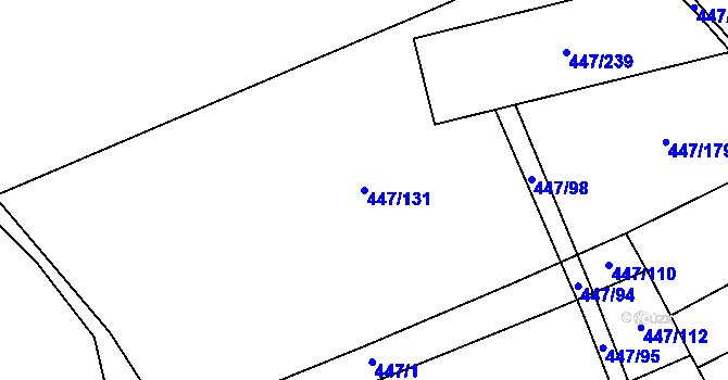 Parcela st. 447/131 v KÚ Blšany u Loun, Katastrální mapa