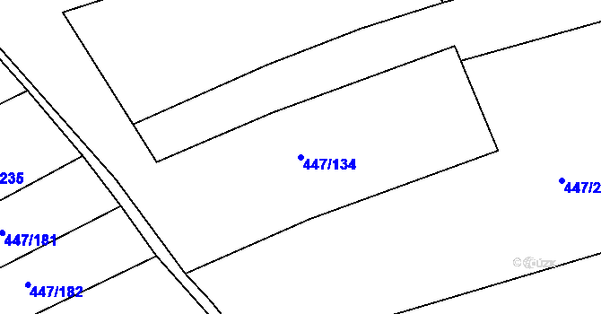 Parcela st. 447/134 v KÚ Blšany u Loun, Katastrální mapa