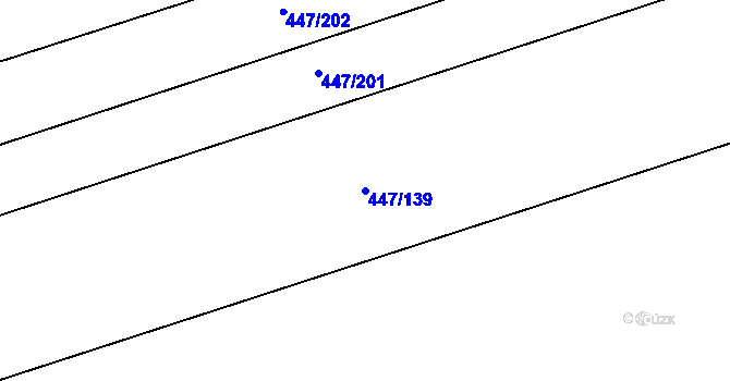 Parcela st. 447/139 v KÚ Blšany u Loun, Katastrální mapa