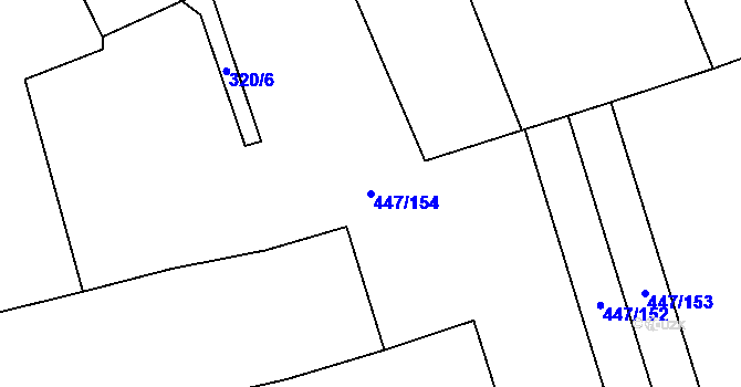 Parcela st. 447/154 v KÚ Blšany u Loun, Katastrální mapa