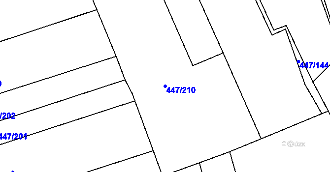 Parcela st. 447/210 v KÚ Blšany u Loun, Katastrální mapa