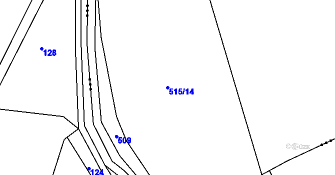 Parcela st. 515/14 v KÚ Blšany u Loun, Katastrální mapa
