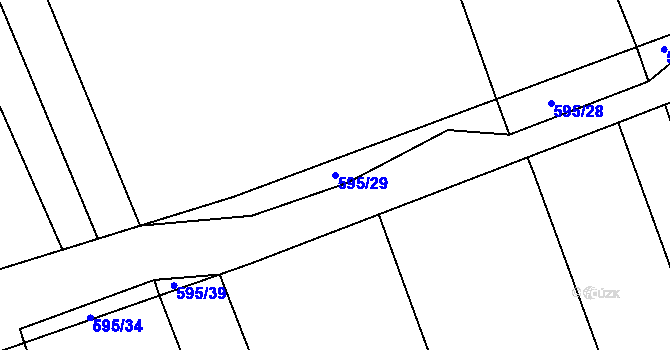 Parcela st. 595/29 v KÚ Blšany u Loun, Katastrální mapa