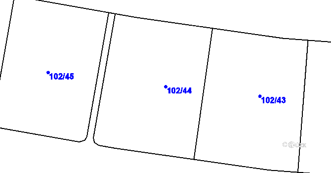 Parcela st. 102/44 v KÚ Blšany u Loun, Katastrální mapa