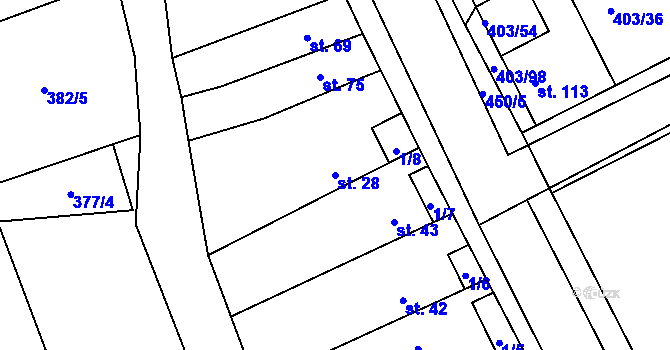 Parcela st. 28 v KÚ Chlumčany u Loun, Katastrální mapa