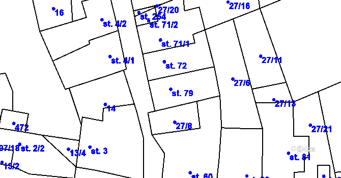 Parcela st. 79 v KÚ Chlumčany u Loun, Katastrální mapa