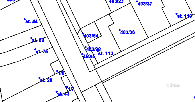 Parcela st. 113 v KÚ Chlumčany u Loun, Katastrální mapa