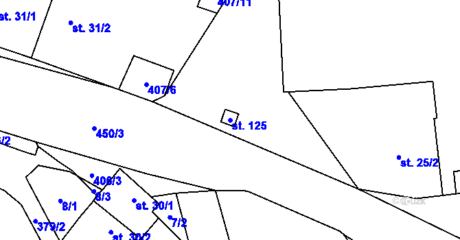 Parcela st. 125 v KÚ Chlumčany u Loun, Katastrální mapa