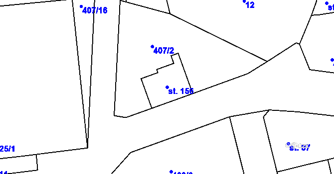 Parcela st. 156 v KÚ Chlumčany u Loun, Katastrální mapa