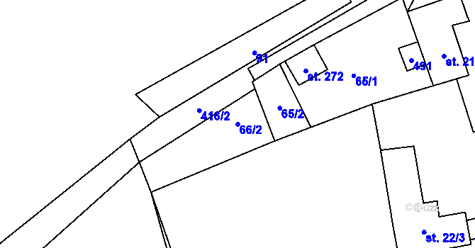 Parcela st. 66/2 v KÚ Chlumčany u Loun, Katastrální mapa