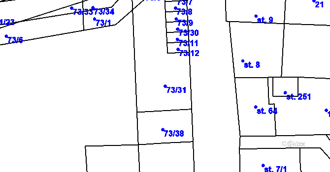 Parcela st. 73/31 v KÚ Chlumčany u Loun, Katastrální mapa