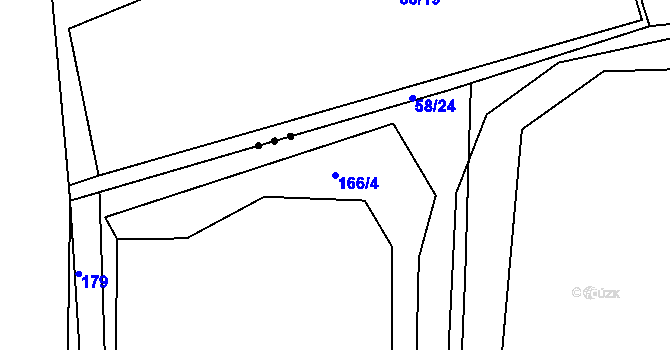 Parcela st. 166/4 v KÚ Chlumčany u Loun, Katastrální mapa