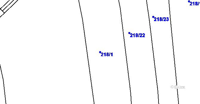 Parcela st. 218/1 v KÚ Chlumčany u Loun, Katastrální mapa