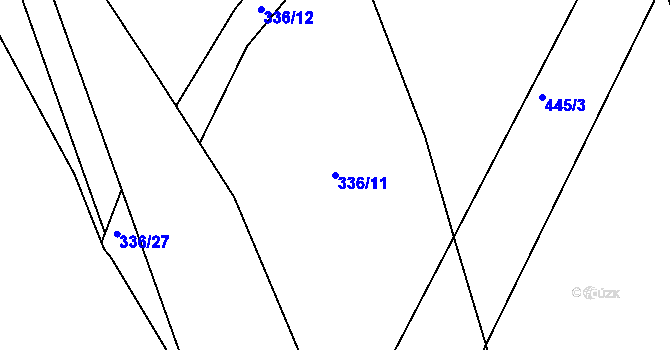 Parcela st. 336/11 v KÚ Chlumčany u Loun, Katastrální mapa