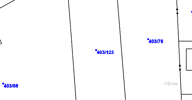 Parcela st. 403/123 v KÚ Chlumčany u Loun, Katastrální mapa