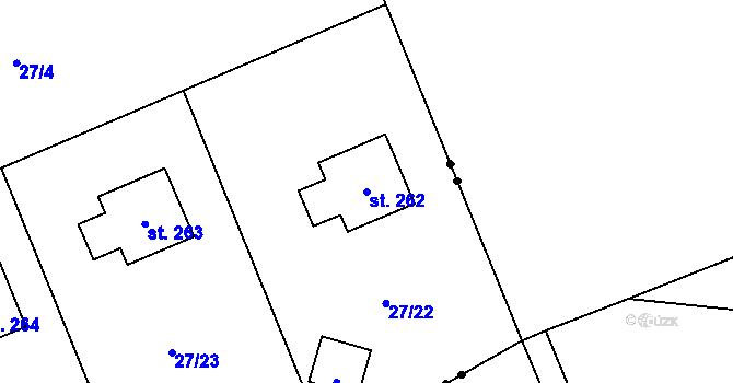 Parcela st. 262 v KÚ Chlumčany u Loun, Katastrální mapa