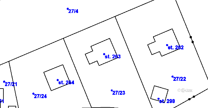 Parcela st. 263 v KÚ Chlumčany u Loun, Katastrální mapa