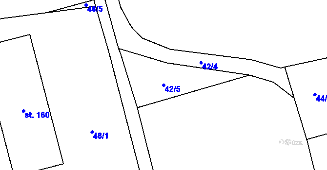 Parcela st. 42/5 v KÚ Chlumčany u Loun, Katastrální mapa