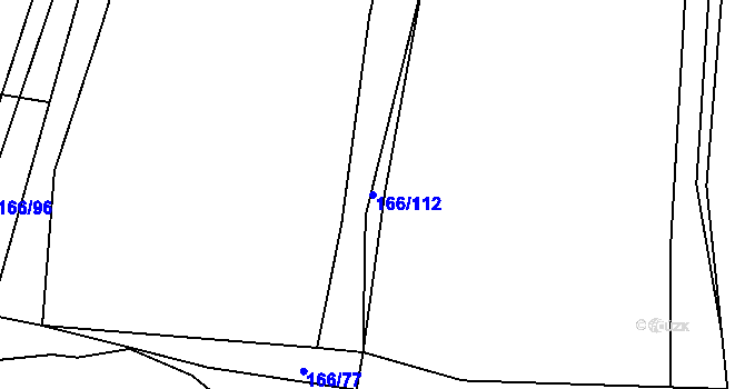 Parcela st. 166/112 v KÚ Chlumčany u Loun, Katastrální mapa