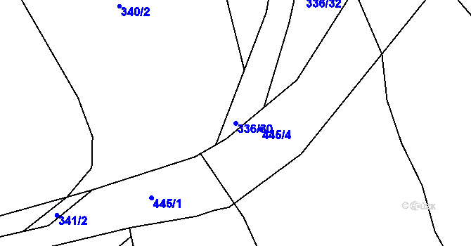 Parcela st. 336/30 v KÚ Chlumčany u Loun, Katastrální mapa