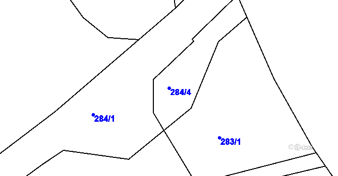 Parcela st. 284/4 v KÚ Chlumčany u Loun, Katastrální mapa