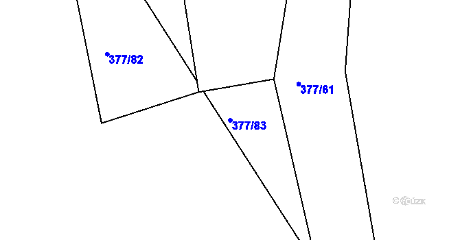 Parcela st. 377/83 v KÚ Chlumčany u Loun, Katastrální mapa