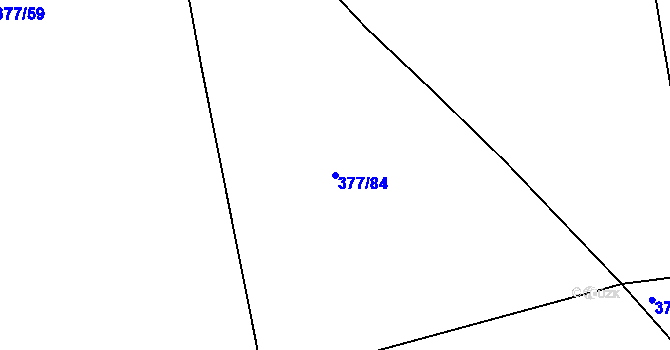 Parcela st. 377/84 v KÚ Chlumčany u Loun, Katastrální mapa