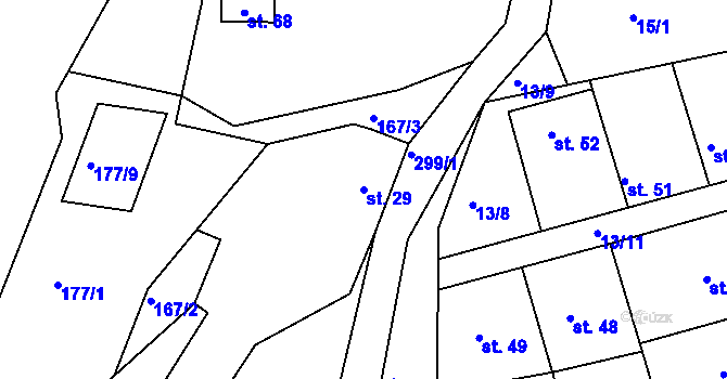 Parcela st. 29 v KÚ Vlčí u Chlumčan, Katastrální mapa
