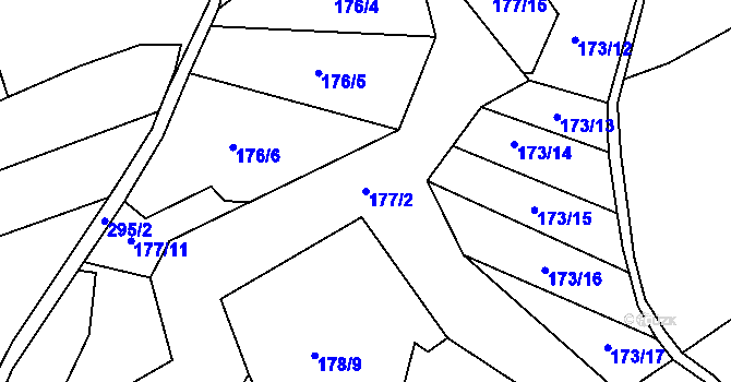 Parcela st. 177/2 v KÚ Vlčí u Chlumčan, Katastrální mapa