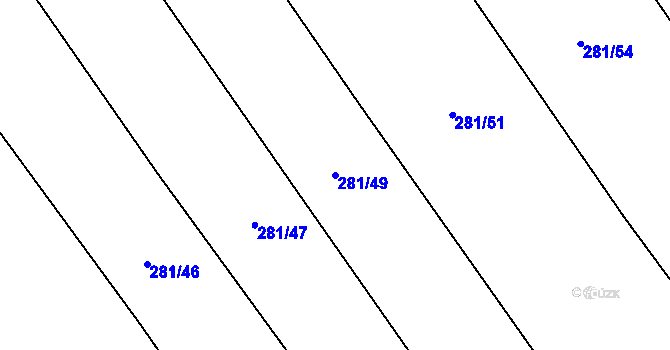 Parcela st. 281/49 v KÚ Vlčí u Chlumčan, Katastrální mapa