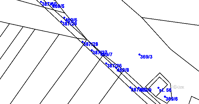 Parcela st. 469/7 v KÚ Hradišťko u Dačic, Katastrální mapa