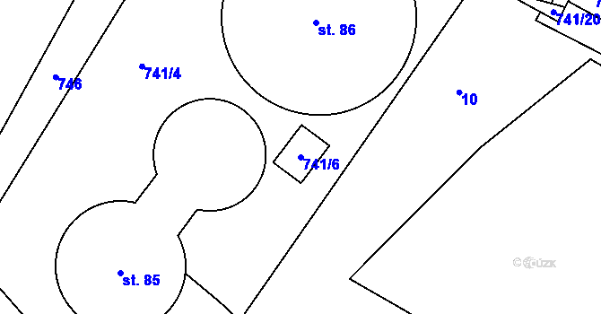 Parcela st. 741/6 v KÚ Chlumec u Dačic, Katastrální mapa